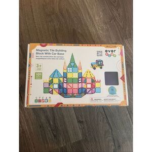 Ever Play Magnetic Tile Building Block With Car Base 101 pcs